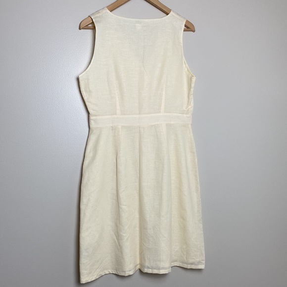 J Crew V-neck button-front dress in linen-cotton blend - Picture 12 of 12